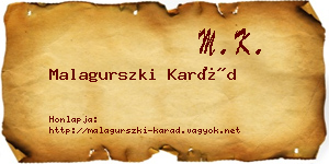 Malagurszki Karád névjegykártya